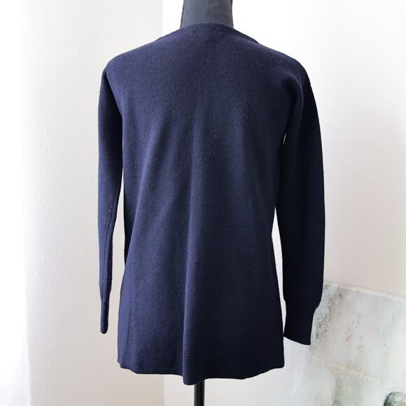 J. CREW merino wool navy blue sweater with front pockets size XXS - Picture 4 of 7